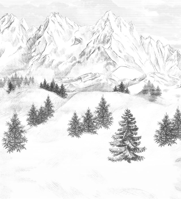 Papel pintado con las cumbres de Chamonix