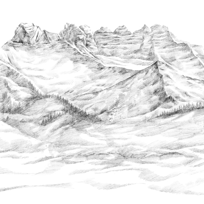 Papel pintado montaña Suiza - Los dientes del mediodía