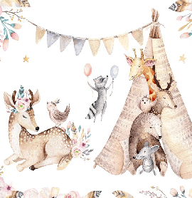 Papier peint panoramique chambre enfant craquant animaux