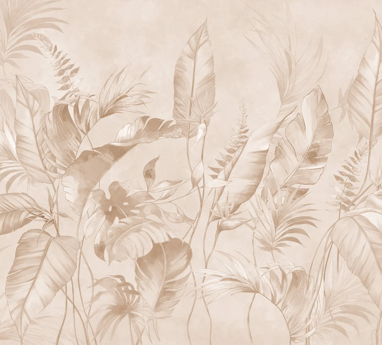 Papier peint élégante jungle poudrée - Muralconcept