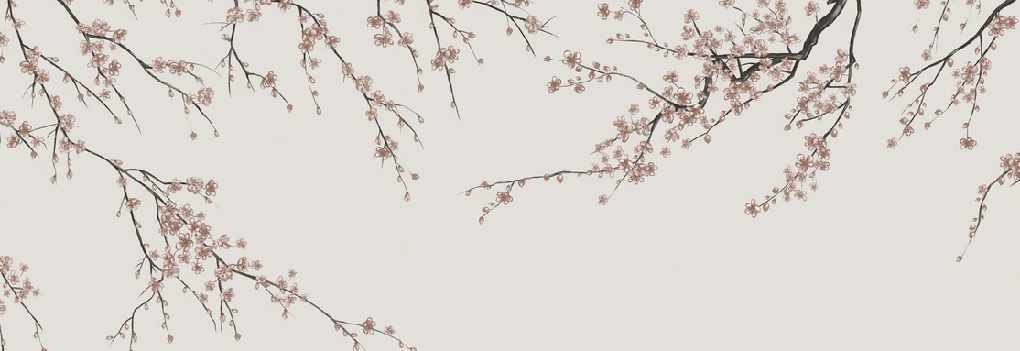 Papier peint panoramique Sakura beige