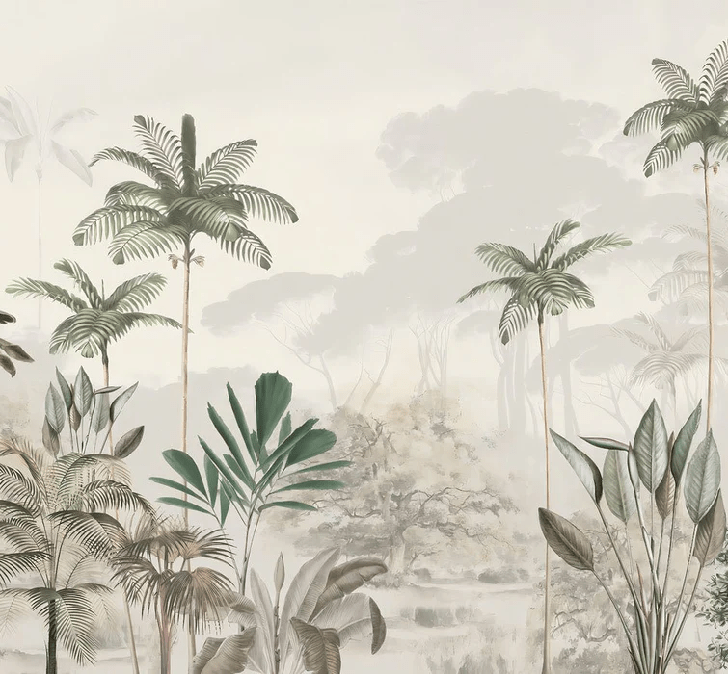 Papier peint panoramique jungle eden vert