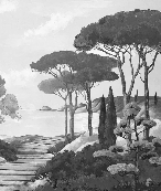 Papier peint balade dans les calanques vert