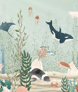 Papier peint bébé monde marin - Muralconcept