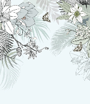 Papier peint wc tendance nature plante vert d'eau