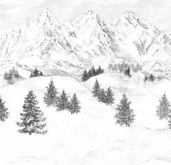 Papier peint montagne sommets de Chamonix, XXL, tendance