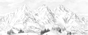 Papier peint montagne sommets de Chamonix - Muralconcept