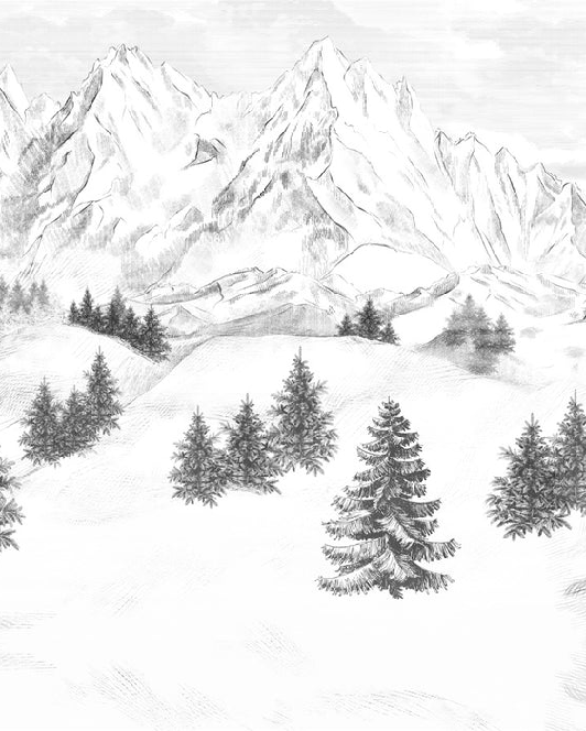 Papel pintado con las cumbres de Chamonix