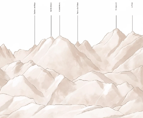 Papier peint massif des Écrins sépia, XXL, tendance