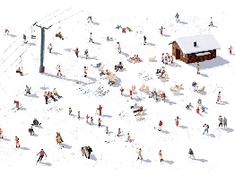 Papier peint panoramique après ski, XXL, tendance