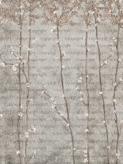 Papier peint panoramique branches japandi gris - Muralconcept