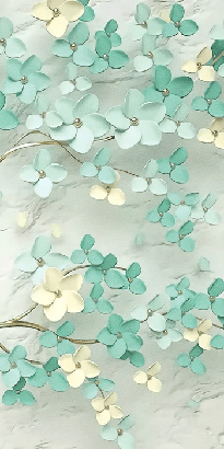 Papier peint Tree 3D Vert Gold