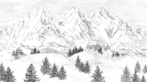 Papier peint montagne sommets de Chamonix - Muralconcept