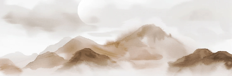 Papel pintado montañas veladas – Resplandor sepia