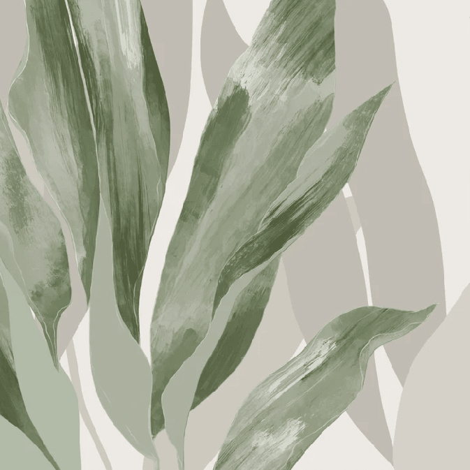 Papier peint étoffe bicolore taupe vert - Art raffiné - Muralconcept