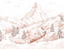 Papier peint panoramique Mont Cervin terracotta - Muralconcept