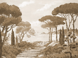 Papel pintado «Paseo por las calas monocromáticas»