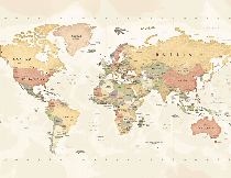 Papel pintado panorámico mapa del mundo exploración