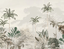 Papier peint panoramique jungle eden vert - Muralconcept