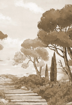 Papel pintado «Paseo por las calas» monocromo