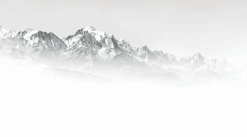 Papier peint Mont Blanc dans la brume noir et blanc, XXL, tendance