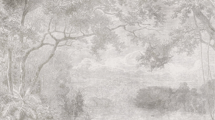 Papel pintado panorámico con paisaje campestre