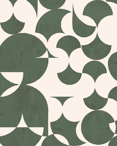 Papier peint rétro forme graphique vert