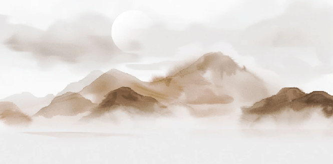 Papel pintado Montañas veladas - Lueur sépia