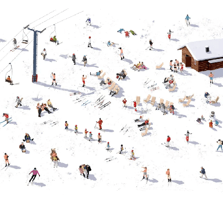 Papel pintado panorámico après ski