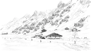Papier peint Clusaz ski fond montagne Confins