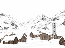 Papier peint village val d'Isère