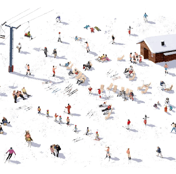 Papel pintado panorámico après ski