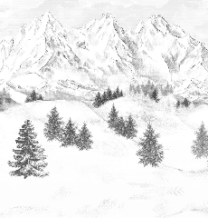 Papier peint montagne sommets de Chamonix - Muralconcept
