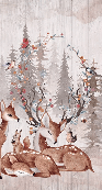 Papier peint chambre enfant douces biches