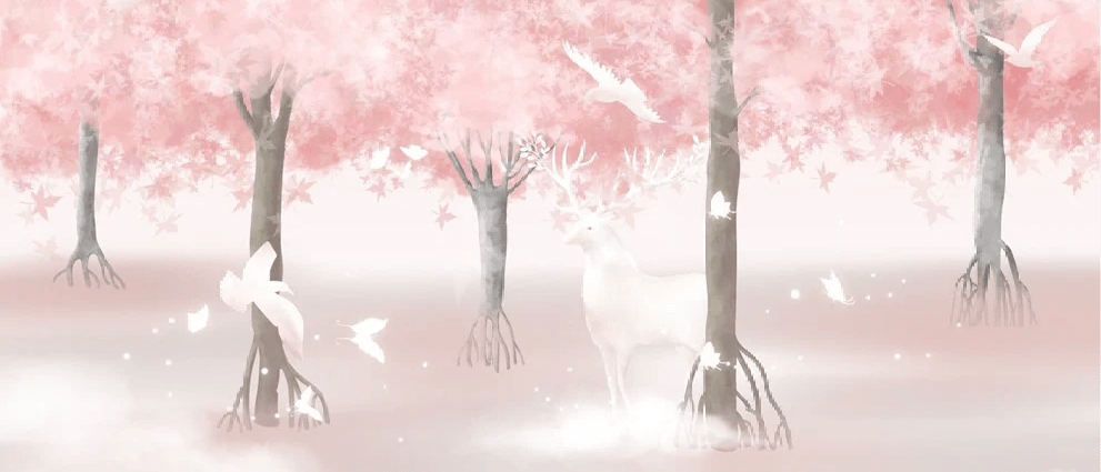 Papier peint doux rêves dans la forêt - Muralconcept