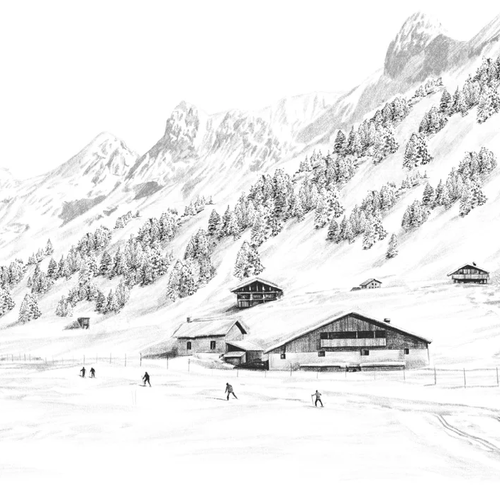Papier peint Clusaz ski fond montagne Confins