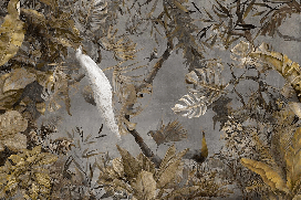 Papier peint panoramique paon blanc impérial