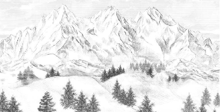 Papel pintado con las cumbres de Chamonix