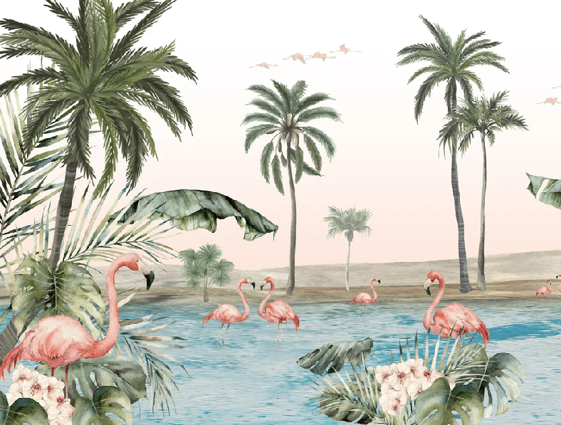 Papel pintado Oasis Flamingo