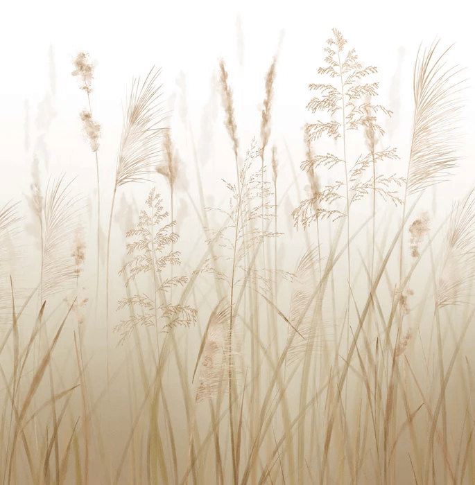 Papel pintado con flores de campos de trigo
