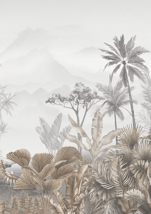 Papier peint tendance tropical sepia, XXL, tendance