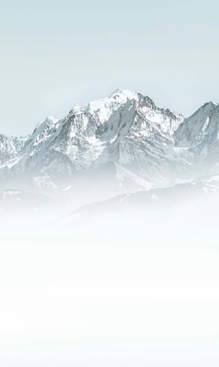 Papier peint Mont Blanc dans la brume bleu