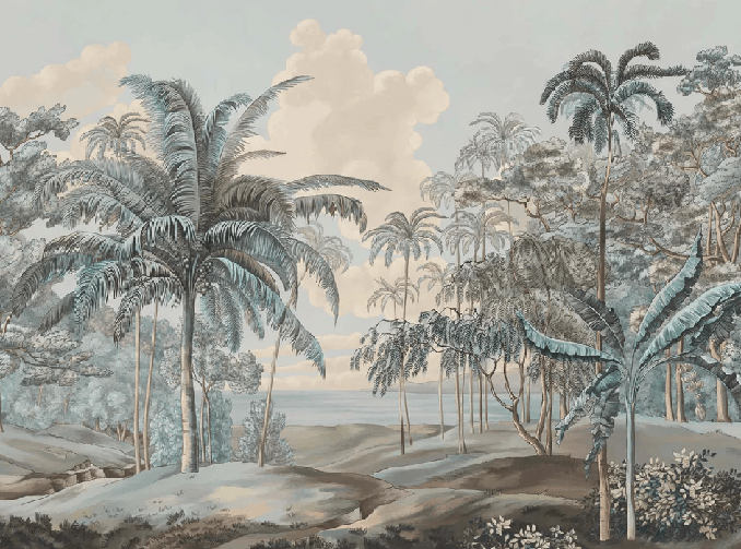 Papier peint paysage Célèbes bleuté - Muralconcept