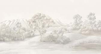 Papier peint paysage poétique sépia - Muralconcept