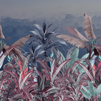 Panoramic botanical wallpaper