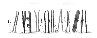 Papier peint panoramique skis colorés - Muralconcept