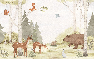 Papel pintado bosque encantado habitación infantil