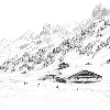 Papier peint Clusaz ski fond montagne Confins - Muralconcept