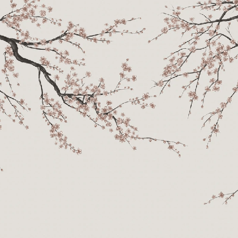 Papier peint panoramique Sakura beige