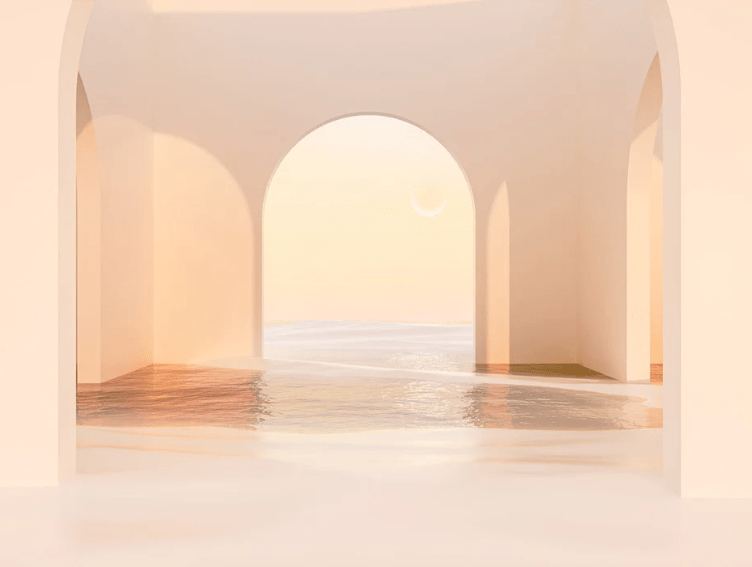 Papel pintado arco panorámico puesta de sol